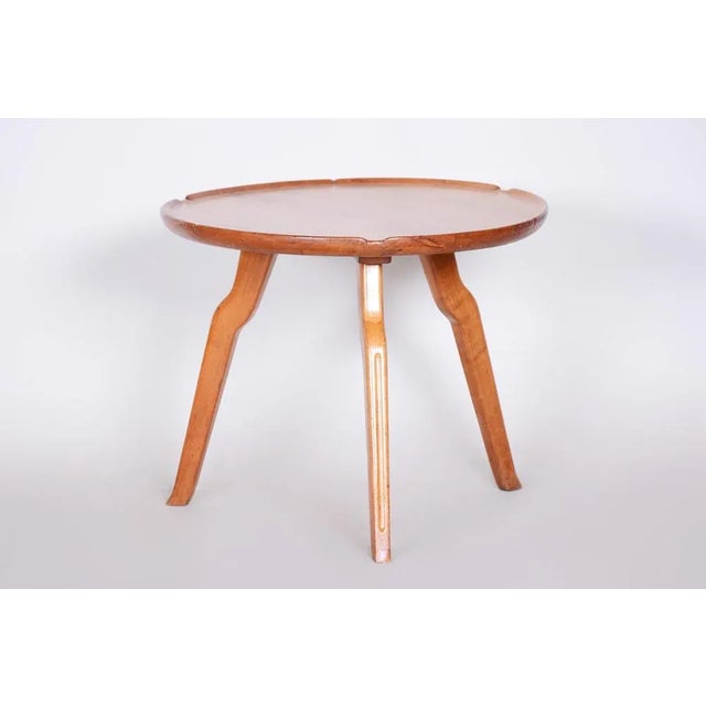Small Mid-Century Round Table attributed to Krasna Jizba, Czech, 1940s For Sale - Image 11 of 12