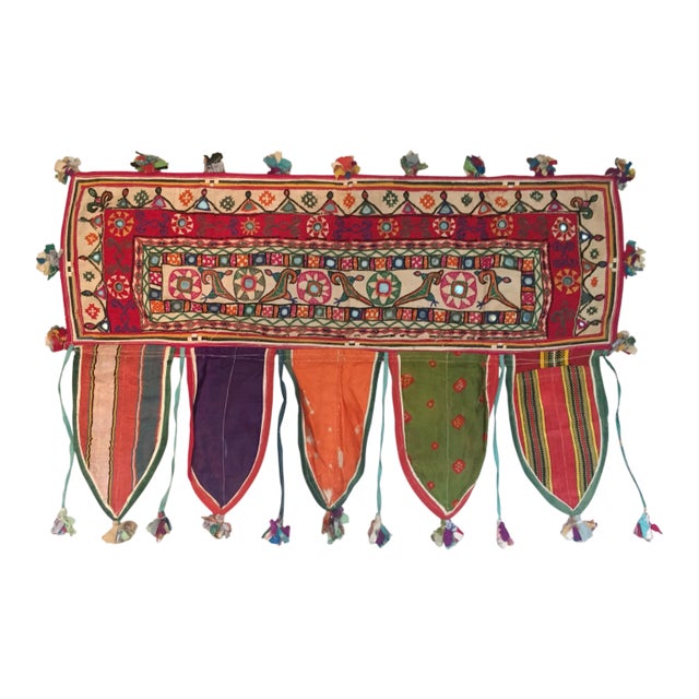 Indian Embroidered Mirror Valance For Sale