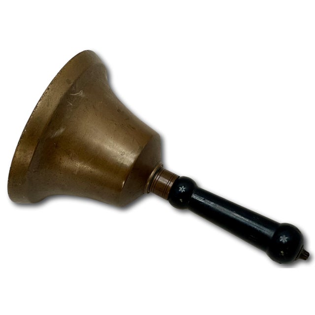 Late 19th Century Very Large Size Authentic Antique Late 19th Century American Brass Schoolhouse Bell - 11 Inches Tall For Sale - Image 5 of 18