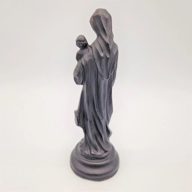 Art Nouveau Virgin Mary with Child in Cast Iron, 1890s For Sale - Image 3 of 6