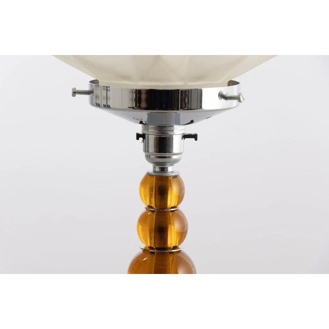 Art Deco Table Lamp with Frosted Glass Star Shade, 1930s For Sale - Image 6 of 11