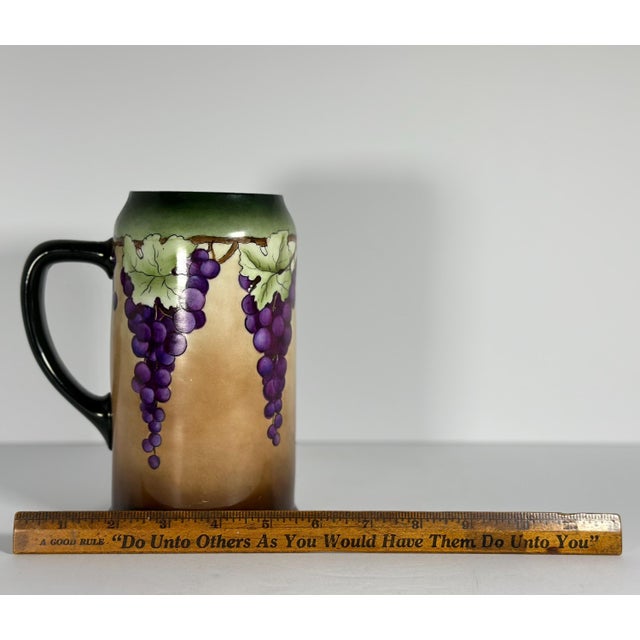 Early 20th Century Art Nouveau Hand-Painted Grapevine Porcelain Stein Mug For Sale - Image 10 of 10