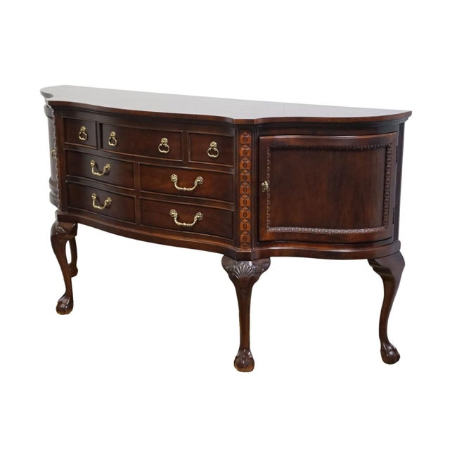 CENTURY FURNITURE Solid Mahogany Traditional Chippendale Style Ball & Claw 42" Sideboard Buffet 671-407 38.25" High 72.25"...