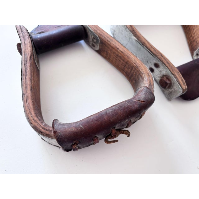 Metal 1950s Vintage Western Horse Saddle Stirrups, a Pair For Sale - Image 7 of 9