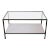 Marcelo Coffee Table With Clear Glass Top and Stone Shelf For Sale