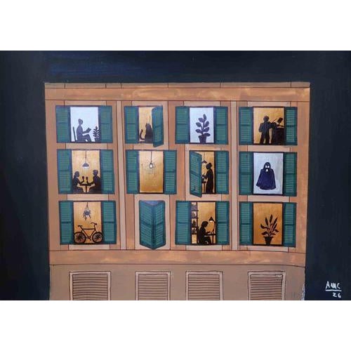 Anna Maria Caboni, The Palace, 2010, Acrylic Painting For Sale - Image 4 of 4