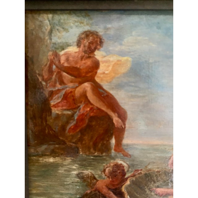 Antique Allegorical Mythological Oil Painting of Polyphemus and Galatea by Filippo Lauri, 19th Century For Sale In South Bend - Image 6 of 7