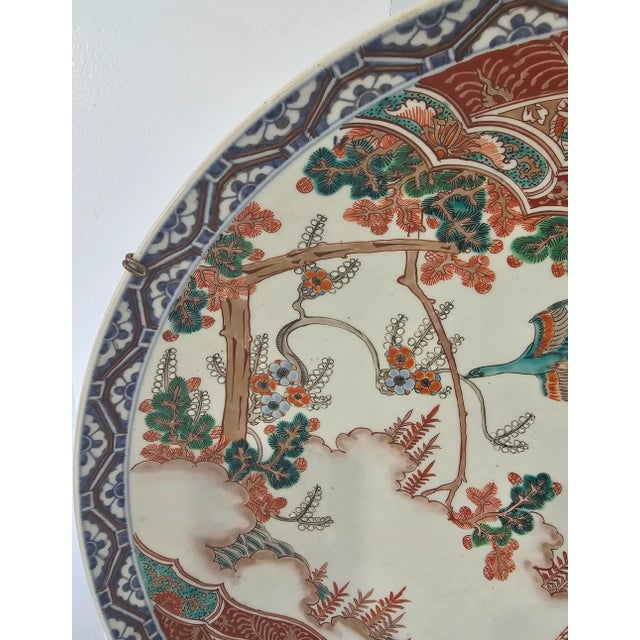 Japanese 19th Century Extra Large Japanese Decorated Wall Platter For Sale - Image 3 of 6