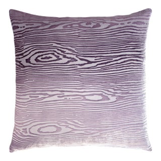 Kevin O'Brien Woodgrain Thistle Cut Velvet 24" Pillow For Sale