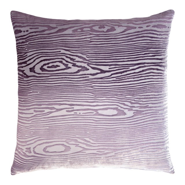 Kevin O'Brien Woodgrain Thistle Cut Velvet 24" Pillow For Sale
