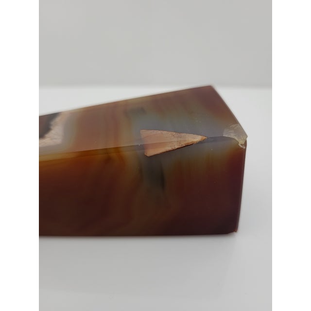 Polished Carnelian Druzy Agate Crystal Healing Obelisk Tower 8 3/4" For Sale - Image 13 of 13