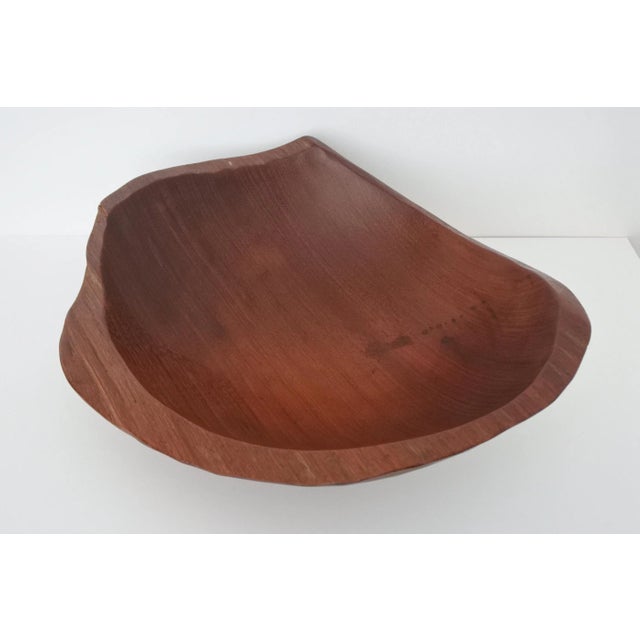 French Hand-Carved Free-Form Wood Dish, 1960s For Sale - Image 4 of 9