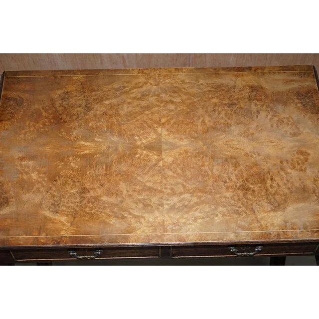 Large Extendable Occasional Games Table in Burr Walnut For Sale - Image 6 of 18