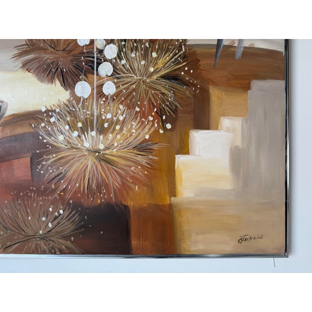 Large - 1970s C. Frederick Impressionist Desert Landscape Oil on Canvas Painting, Framed For Sale - Image 10 of 12