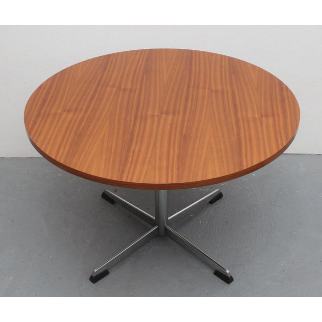 1960s Walnut Coffee Table with Chrome Base, 1960s For Sale - Image 5 of 7