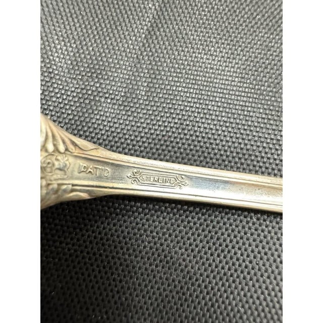 Simpson Hall Miller Sterling Silver 6” Tablespoons Mille Fleurs Set of 4 Mono For Sale - Image 4 of 10
