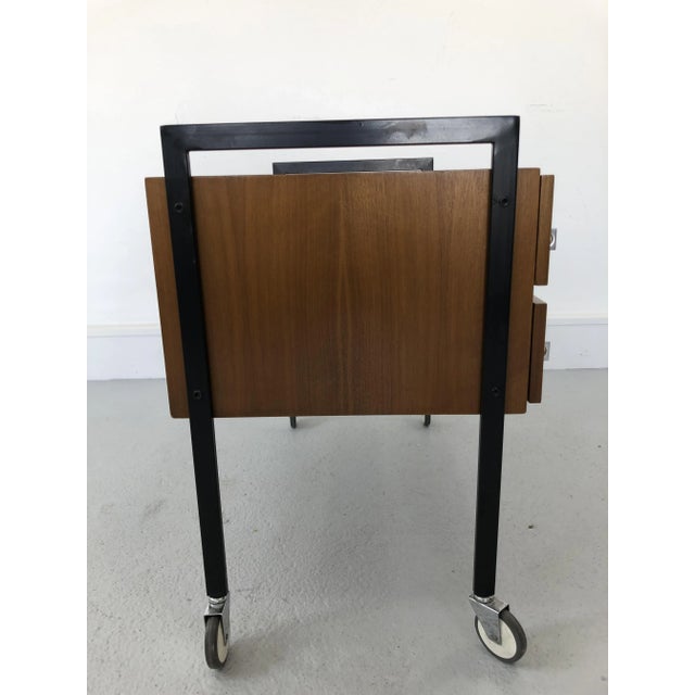 Brown Metal & Teak Cabinet, 1970s For Sale - Image 8 of 13