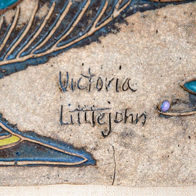 Victoria Littlejohn Mid Century Modern Wall Art Ceramic Flowers Studio Plaque Victoria Littlejohn For Sale - Image 4 of 12
