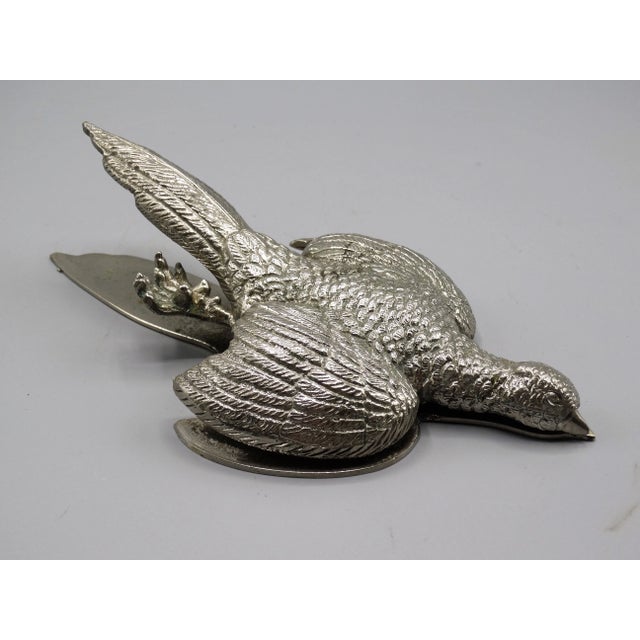 French Silver-Plate Pheasant Note Clip For Sale - Image 4 of 8