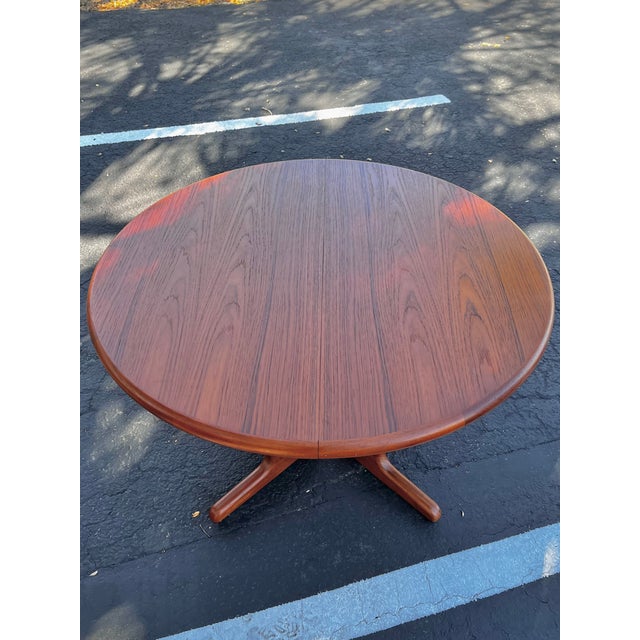 Mid 20th Century Mid Century Nordic Modern Teak Extendable Dining Table For Sale - Image 5 of 18
