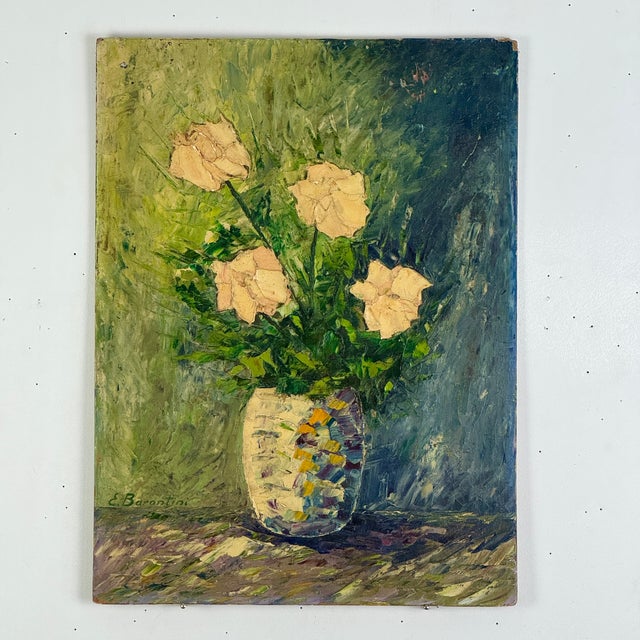 Brown Mid 20th Century Anonymous Folk Art Painting Found on Back of Traditional Italian Work For Sale - Image 8 of 11