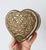 Vintage brass heart shaped trinket box. Made in India. Patina.