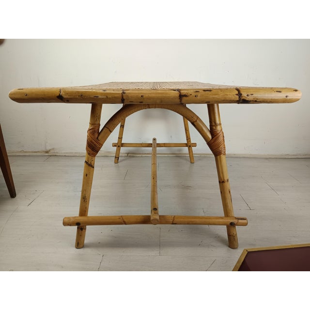 Vintage Rattan Table, 1950s For Sale - Image 3 of 18