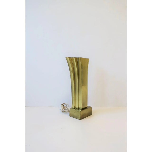 Art Deco Brass Table Lamp, Circa 1970s For Sale In New York - Image 6 of 12