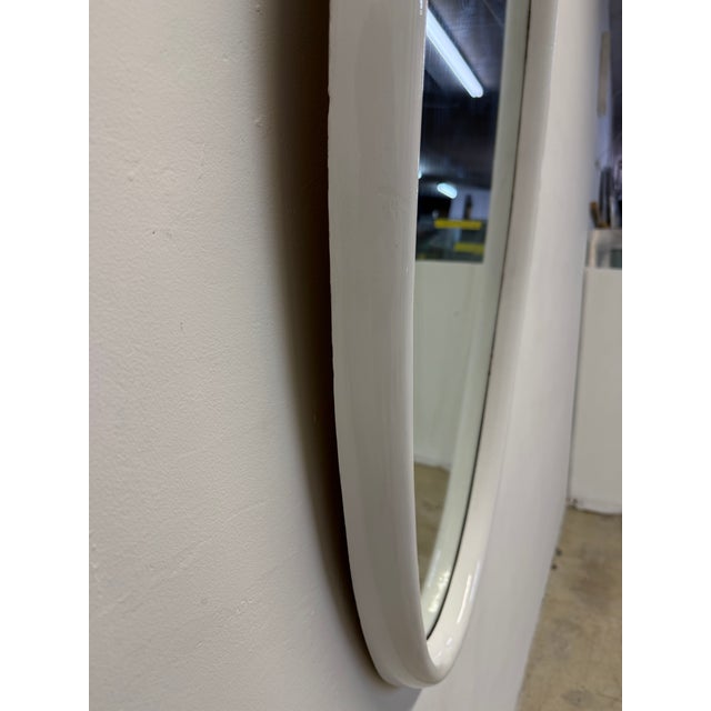 White Mid-Century White Lacquer Wall Mirror, American Mirror Company 1966 For Sale - Image 8 of 12