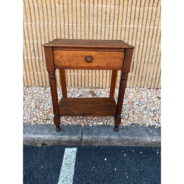 19th Century Antique 19th Century American Primitive Poplar Side Work Table For Sale - Image 5 of 15