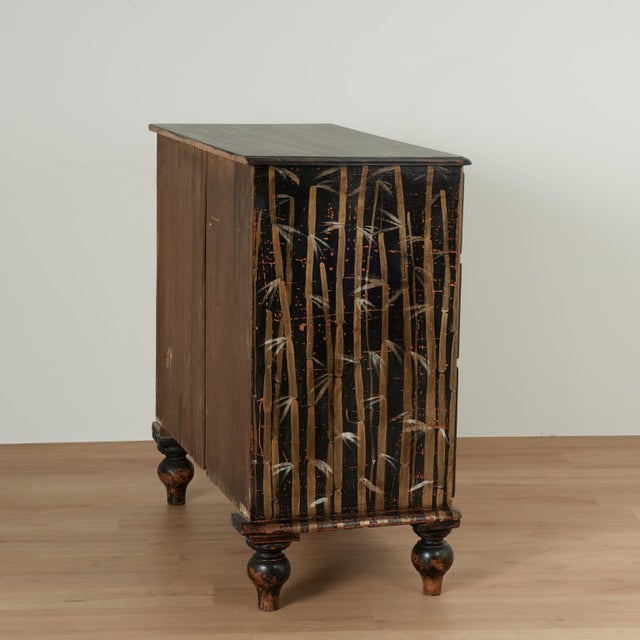 Antique English Chest of Drawers With Painted Bamboo Designs For Sale - Image 15 of 16