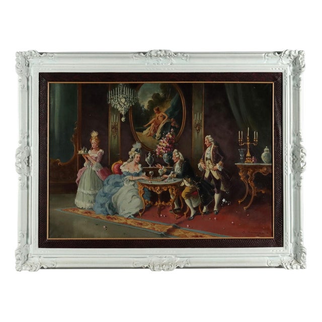 Antonio Zavaga, Figurative Scene, Oil on Canvas For Sale