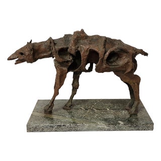 Bronze & Marble Sculpture by Angelo Canevari, 1970s For Sale