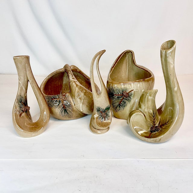 Rustic 1980s Vintage Arts & Crafts Boho Chic Studio Pottery Vase & Planter Collection - Set of 5 For Sale - Image 3 of 13