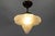 Art Deco French Frosted White Glass and Brass Ceiling Light, 1930s For Sale - Image 3 of 18