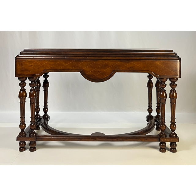Brown Late 20th Century John-Richard "European Crossroads" Inlay Console Table For Sale - Image 8 of 18