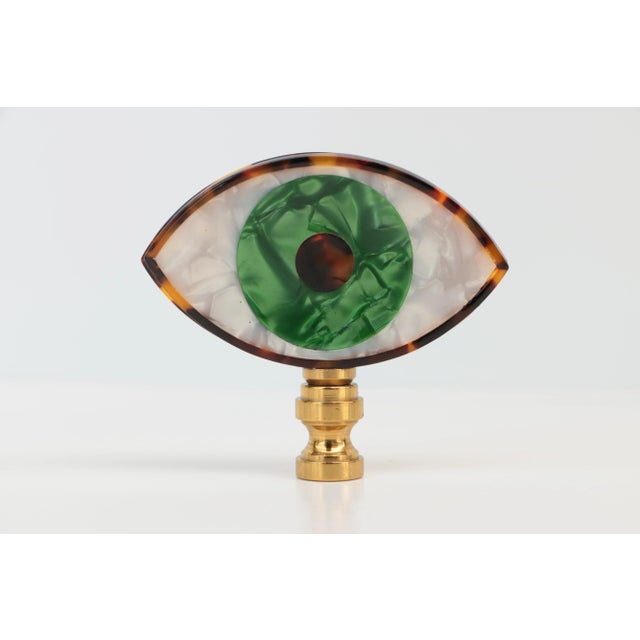 Pop Art Green Eye Lamp Finial For Sale - Image 3 of 7