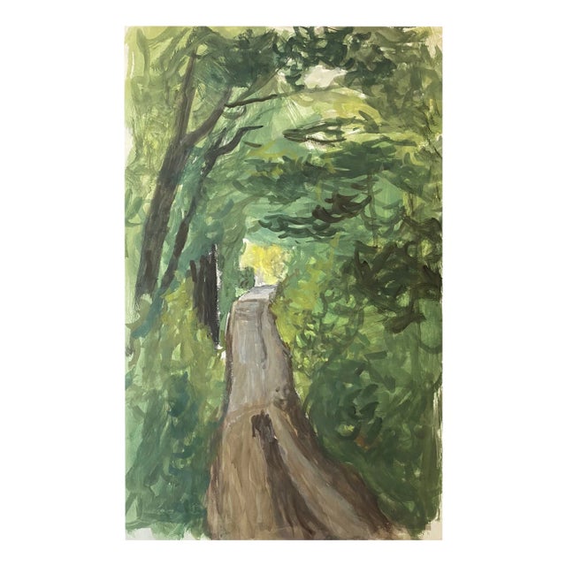 Isaac Charles Goetz, Chemin sous les bois, 1965, Watercolor For Sale