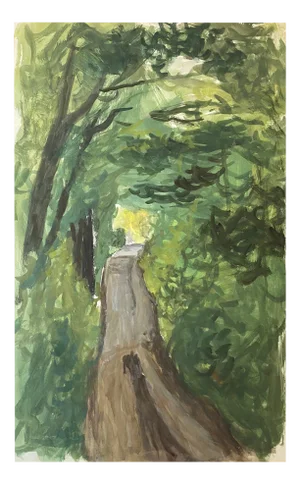Isaac Charles Goetz, Chemin sous les bois, 1965, Watercolor