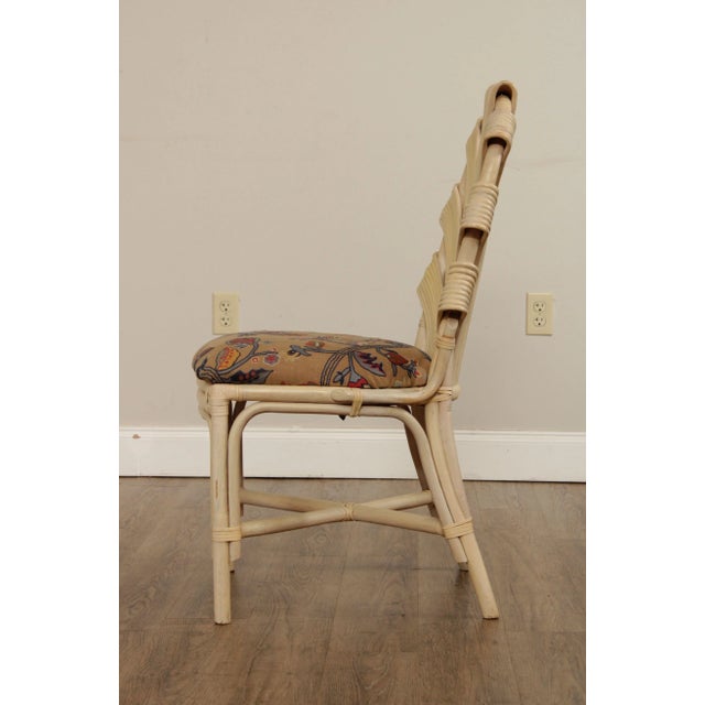 Wood Vintage Rattan Cream Lacquered Dining Chair For Sale - Image 7 of 13