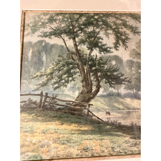 Antique 19th Century Hudson River Landscape by J. W. Bell, American Pastoral Scene With Cattle For Sale - Image 4 of 9