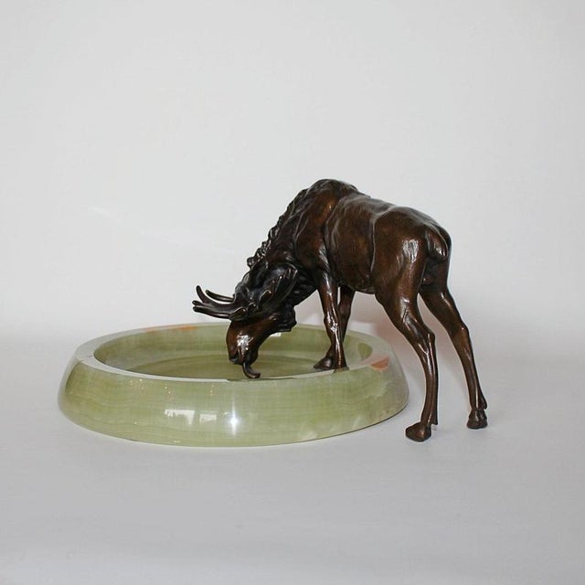 1920s Vintage Bronze Moose, 1920s For Sale - Image 5 of 9