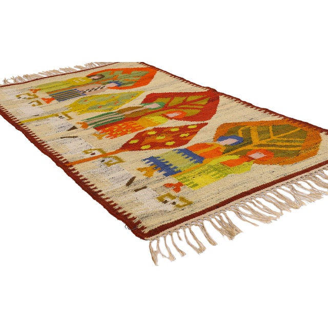 79702 Vintage Polish Tapestry, 02'06 x 04'04. The Pasterki Reverie: A Vintage Polish Tapestry Masterpiece of Folk...