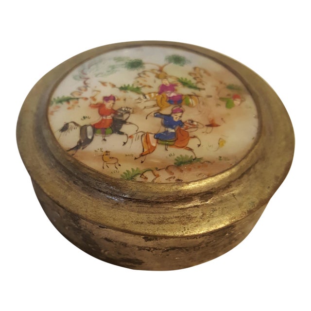 Antique Persian Silver Snuff Box For Sale
