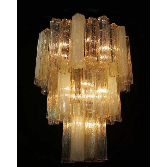 Metal Murano Glass Tube Chandelier from Venini, 1980s For Sale - Image 7 of 13