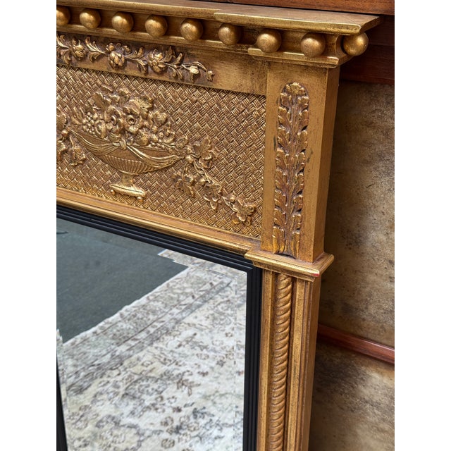 Federal Style Gilt Wood Trumeau Mirror, Vintage For Sale In San Francisco - Image 6 of 12