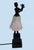 1970s Art Deco Bruno Zach Attributed Bronze Sculpture Female Dancer Table Lamp Art Glass Shade For Sale - Image 9 of 15