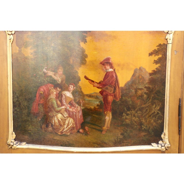 Baroque Antique French Louis XV Vernis Martin Curio Vitrine Cabinet For Sale - Image 3 of 18