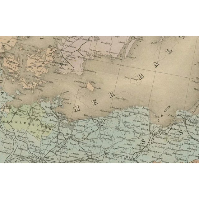 Antique Map of Scandinavia and the Baltic Andriveau-Goujon, 1860s For Sale - Image 3 of 10