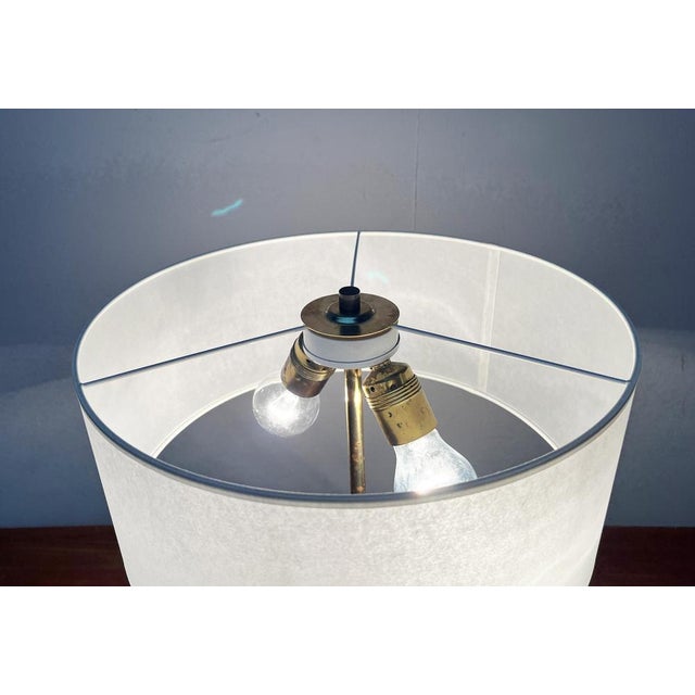 Mid-Century Wood and Brass Tripod Table Lamp, 1960s For Sale - Image 9 of 18